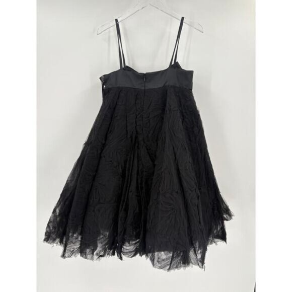 NWT MAC DUGGAL Dress Size 2 Evening Gown Black Mini Tulle Satin Bow Fit Flare - Picture 5 of 8